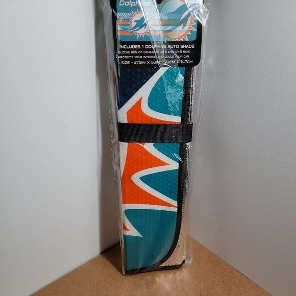 New NFL Miami Dolphins Car Truck SUV Van Windshield Folding SunShade Large Size - Picture 3 of 6